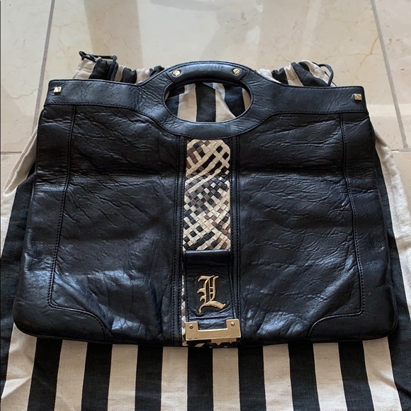 L.A.M.B black clutch with gold hardware - Picture 2 of 5